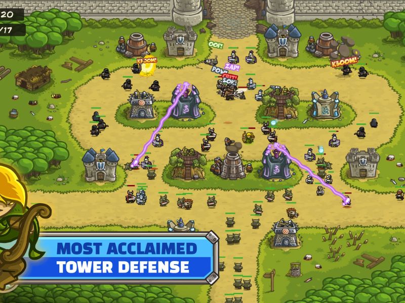 Bảo vệ hệ thống và chinh phục vương quốc Trong Kingdom Rush Hack